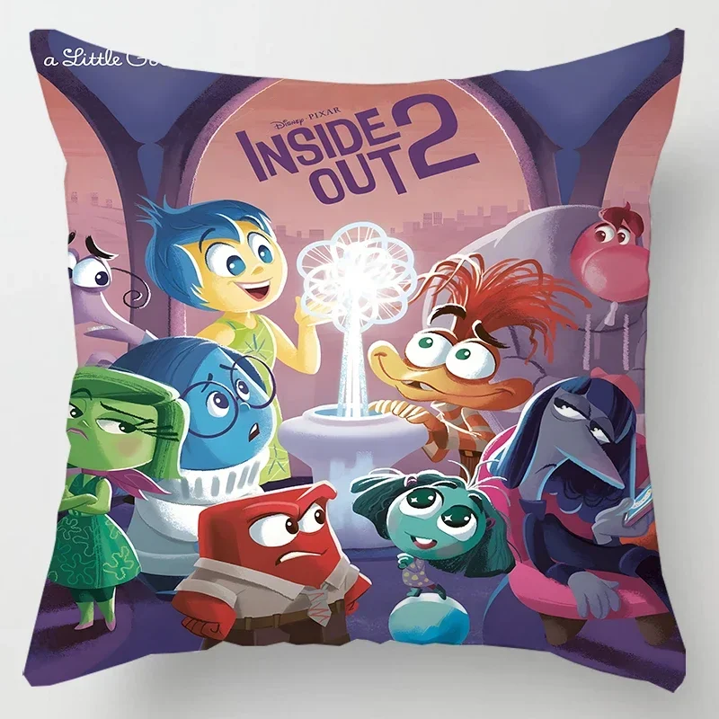 Inside Out 2 Pillowcase Plush Cushion Cover Disney Cartoon Anime Pillowslip Cover Car for Bed Room Decor Friend Birthdays Gifts