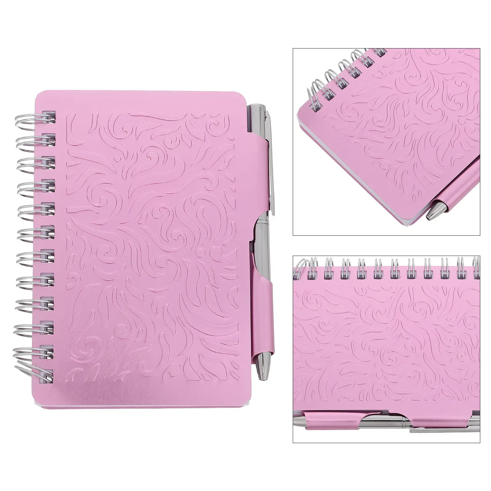 Password Keeper Book Aluminum Cover Spiral Binding Portable Secure Website Login Organizer Username Notes 4.5x3.5x0.6