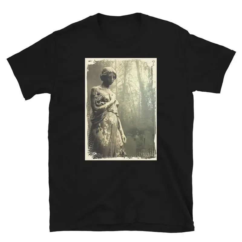 Ethereal Enigma Occult Inspired T Shirt Hauntingly Beautiful Worn Marble Statue