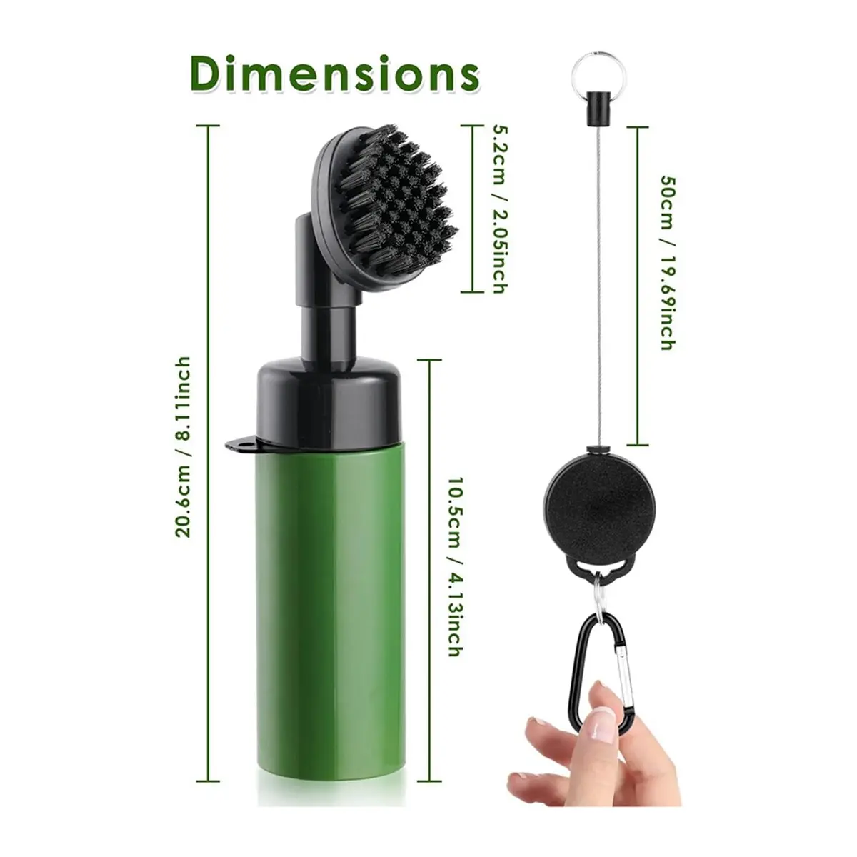 (AD12) For Oasser Pro Golf Club Brush Cleaner with Squeeze Water Bottle Retractable Clip and Retractable Clip 10.5 Inches