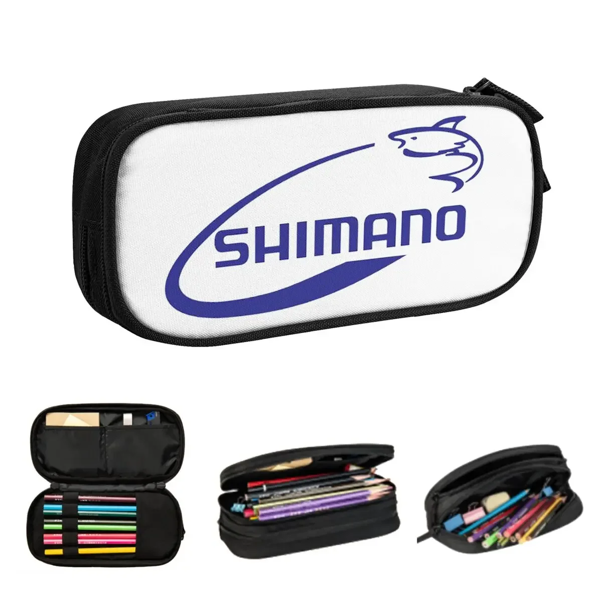 Shimano Fishing Fish Merch Pencil Cases Big Capacity Pen Bags Pen Box Pencil Pouch For Boys Girls Students Stationery School