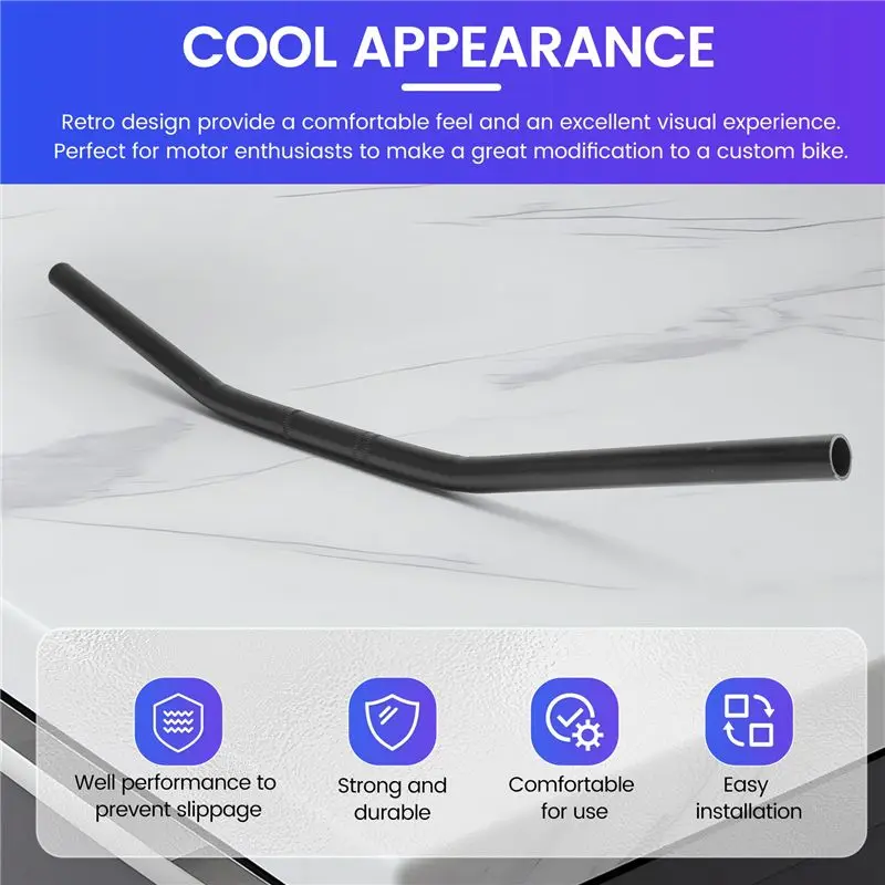 7/8 Inch Motorcycle Handlebar 22Mm Black Drag Straight Bar Cafe Racer For Honda Kawasaki Chopper Bobber Top-Rated
