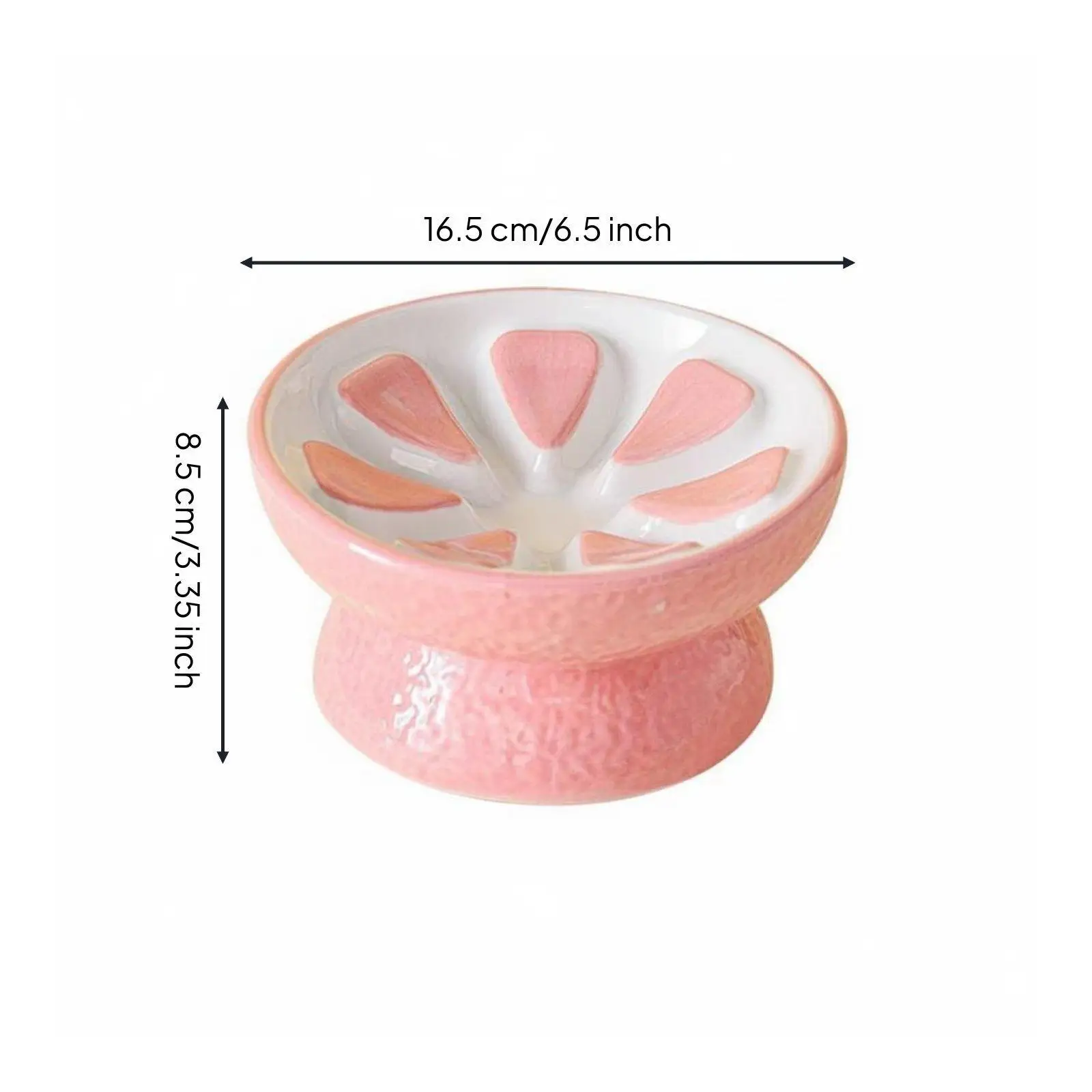 Ceramic Cat Food Bowl Raised Slow Feeder Dish Elevated Pet Bowl for Improved Digestion and Easy Cleaning