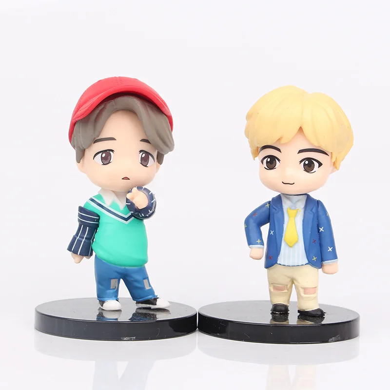 10 types 7pcs/set Bangtan Boys Groups Rm Jin Suga Jhope Jimin V Jungkook Doll Model Toy Action Figure Star Idol Cute Army Gift