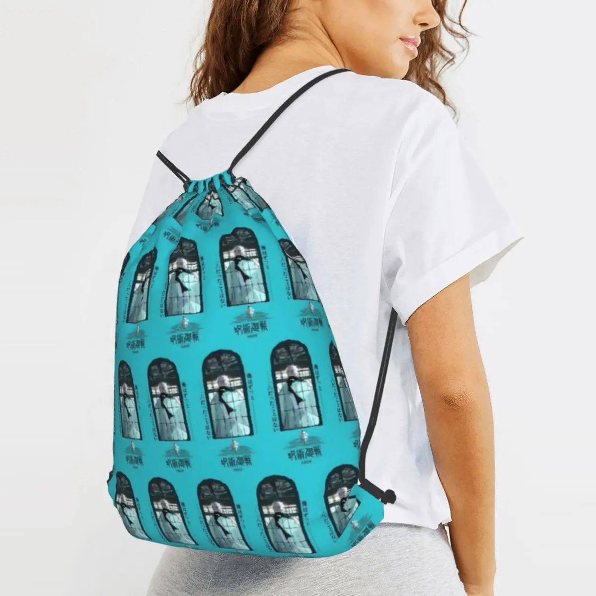 

Satoru Gojo Backpacks Multi-function Drawstring Bags Sundries Bag Book Bags for Man Woman School