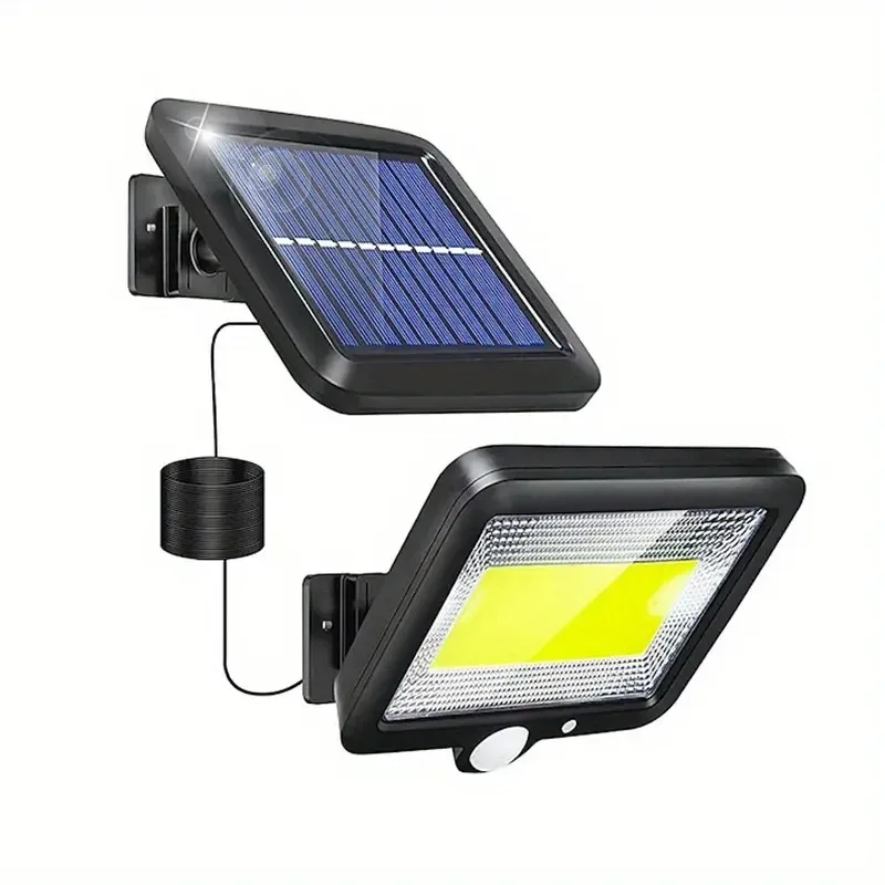 100 COB LED Solar Light Patio Outdoor Motion Sensor Solar Wall Lamp 3 Lighting Modes 3M Wire Security Solar Powered Flood Lights