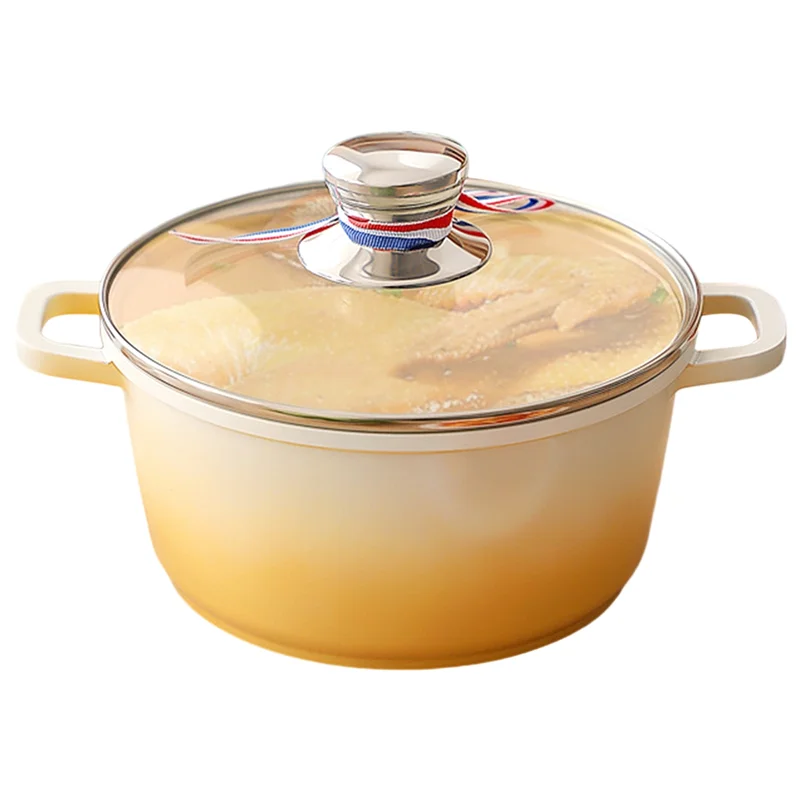 

ABUI-Stock Nonstick Induction Cooking Pot With Tempered Glass Lid Kitchen Soup Pot Stockpot With Stay-Cool Functionality