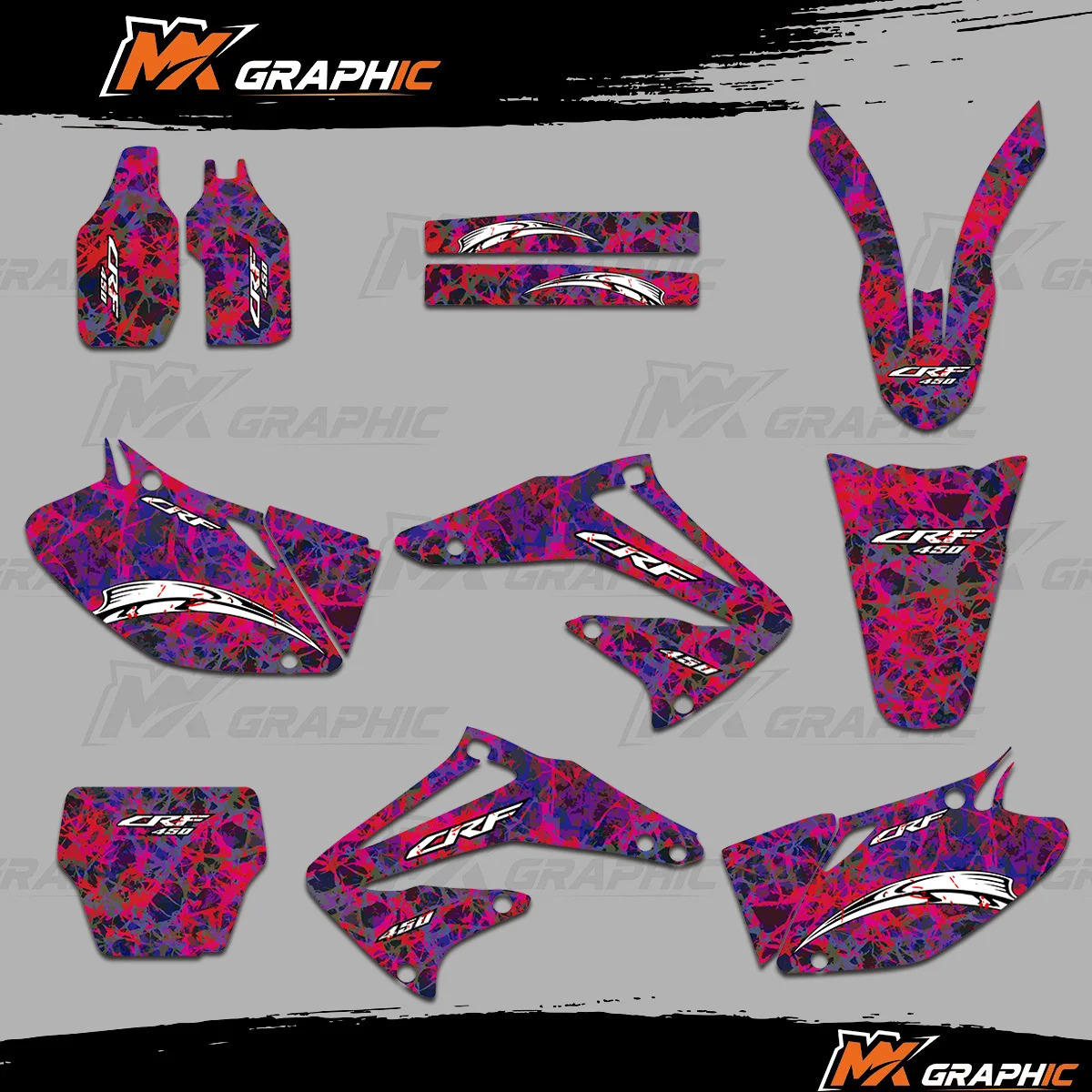 

MXGRAPHIC для Honda CRF450 CRF450R 2002 2003 2004, графическая фоновая наклейка для мотокросса, комплект наклеек
