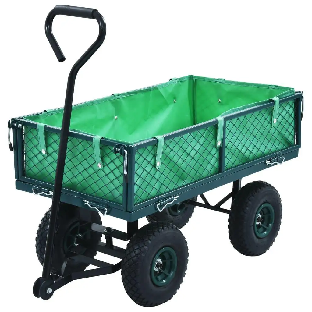 Heavy-Duty Green Garden Hand Trolley - 551.2 lb Capacity for Easy Outdoor Transport