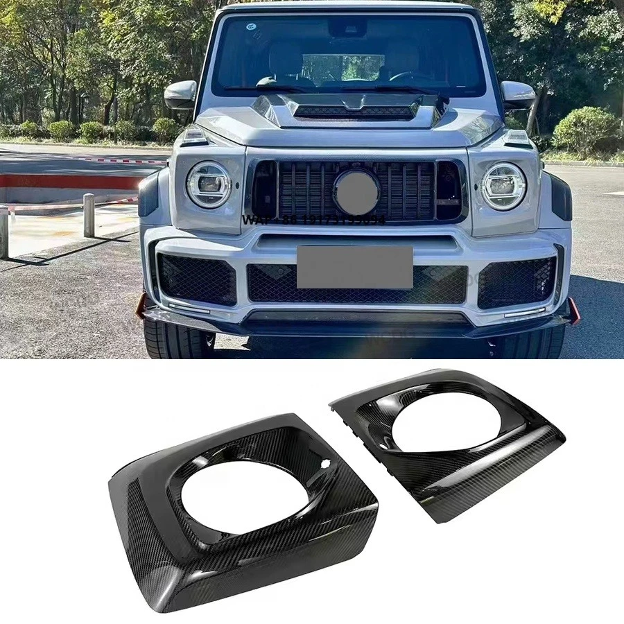 

Dry Carbon Fiber Front Lamp Frame Head Light Cover for Benz W463 W464 G63 2019-2024 TC Style Trim for G Class Front Bumper