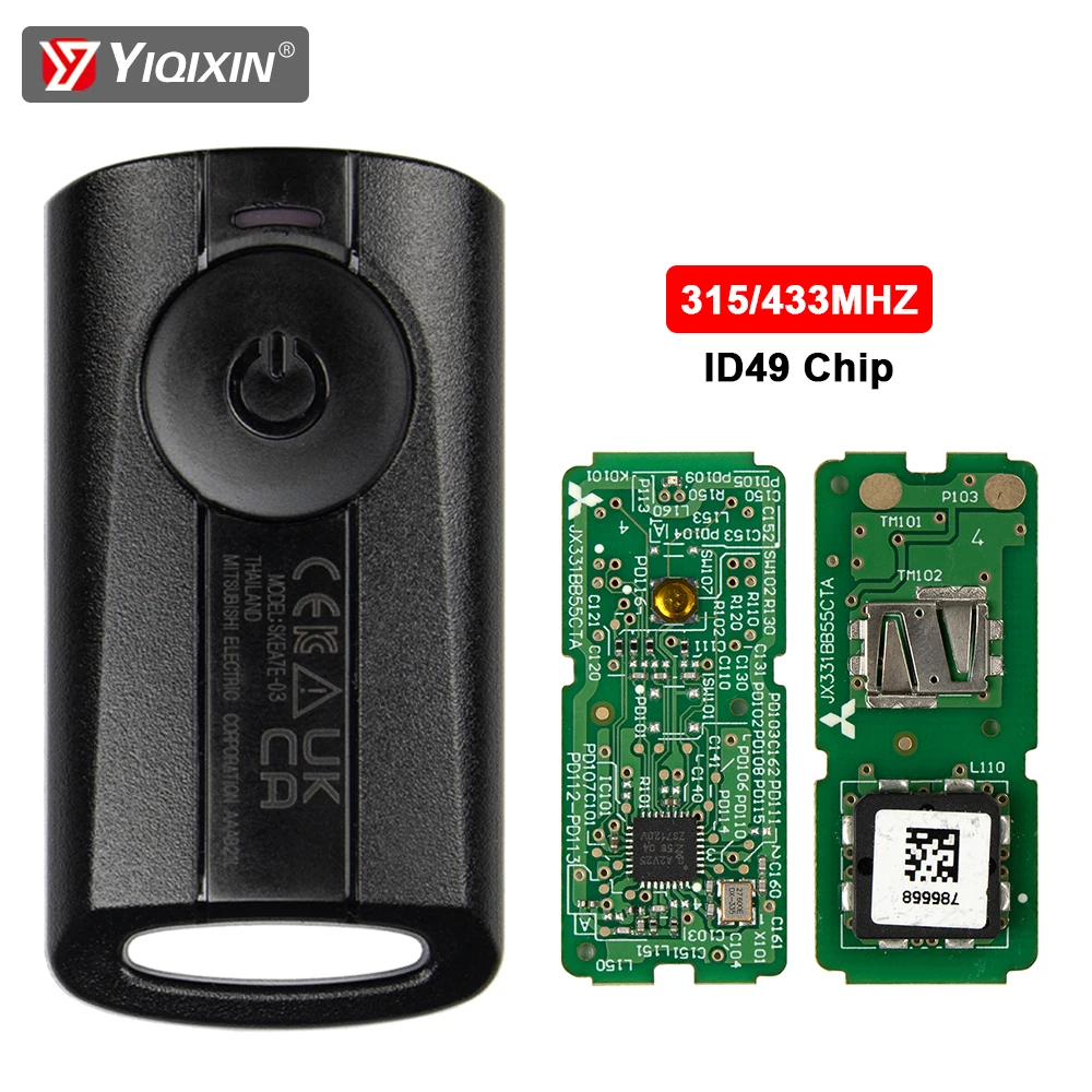

Автомобильный ключ с дистанционным управлением для мотоцикла Yamaha NVX155 AEROX V2 XMAX XMAX300 JAUNS QBIX NVX 315/433 МГц ID49 Чип SKEA71-03 без логотипа