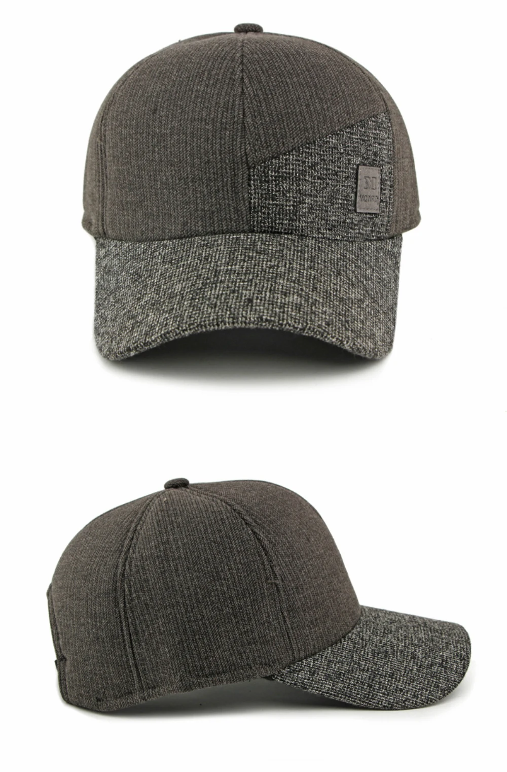 HT5011 Winter-Baseballmütze, dicke, warme, mit Fleece gefütterte Mütze für Männer und Frauen, Woll-Baseballmützen mit Ohrenklappen, verstellbare Vater- und Papa-Mütze – Detail 11