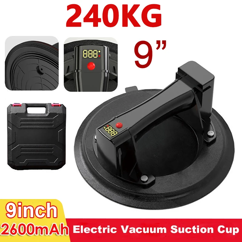 

9-дюймовый воздушный насос 240 кг, вакуумные присоски, мощный сверхмощный прочный ручной насос, присоска, подъемные магниты, набор инструментов для обработки