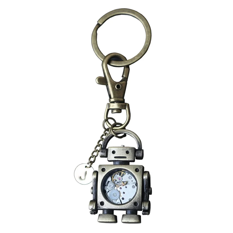 Steampunk Mechanical Gear Hip Hop Metal Robot Necklace Tide Play Gear Rotatable Key Chain Bag Pendant