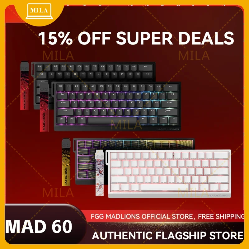 

For FGG MADLIONSMAD 60/68 HE Wired Gaming Keyboard Magnetic Switch 8K 60% Layout Hot Swappable Rapid Trigger RGB Custom Keyboard