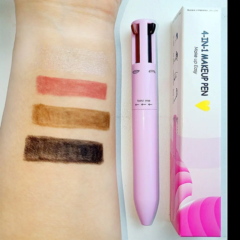 Nieuwe cosmetica 4-in-1 eyeliner make-up Multi-effect lipliner pen Schoonheid en gezondheid Waterdichte wenkbrauwversterkers Dames