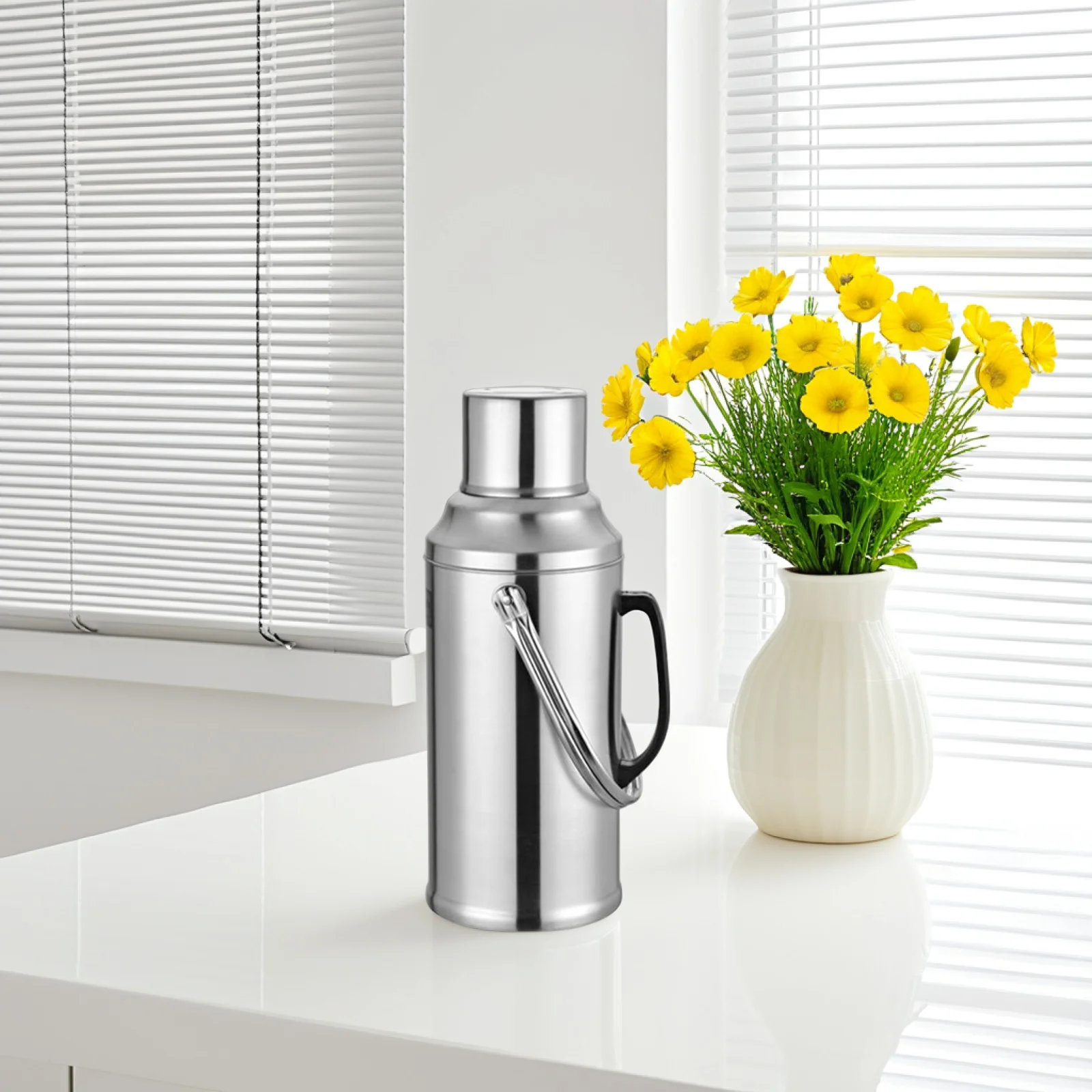 

3.2L Insulated Water Bottle Vacuum Insulated Jug for Office Gym Travel No Odor Easy to Carry Bottle Jug with Handle