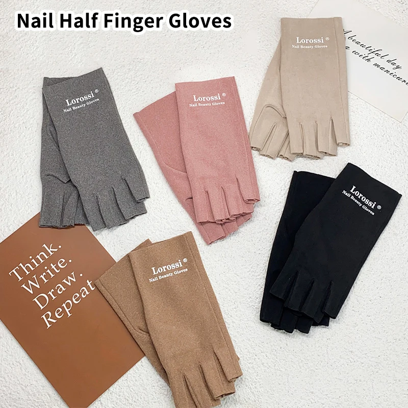 【B】1Pair Nail Art UV Protection Glove Anti UV Radiation Protection Gloves Protecter For Nail Art Gel Led Lamp Manicure Tool