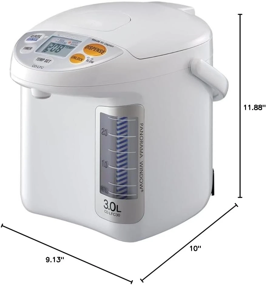CD-LFC30 Caldera y calentador de agua Micom con ventana panorámica, 101 oz/3,0 L, blanco