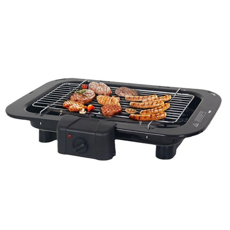 

Electric Indoor Grill Smokeless Electric Indoor Grill BBQ With Removable Grill Net & Non-Stick Frying Pan 2200W