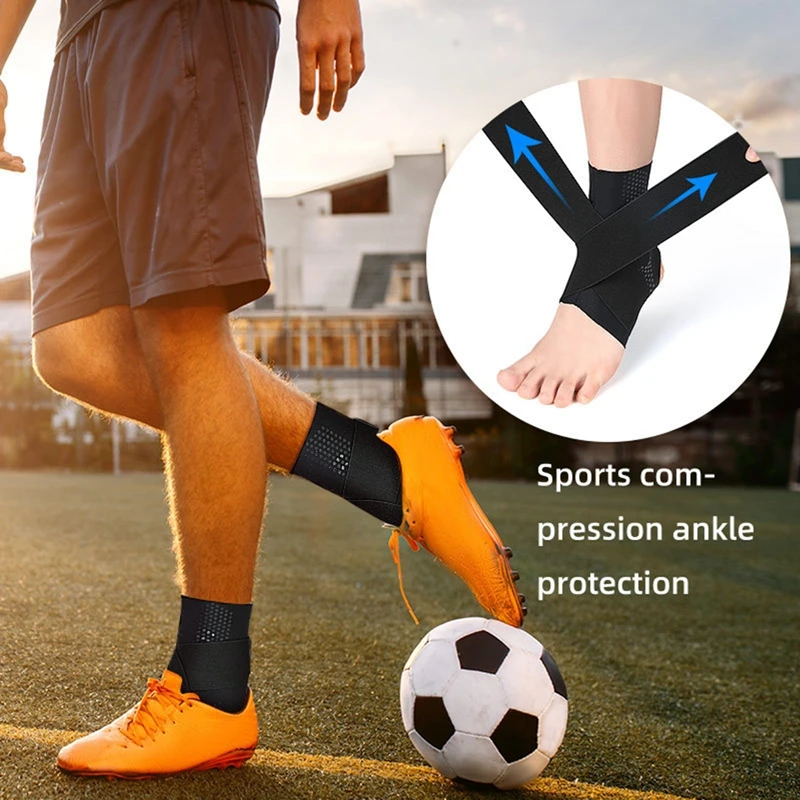 1Pcs Sports Ankle Brace Football Ankle Protector Compression Nylon Strap Belt Black Elastic Bandage Sport Gym Anklet Support