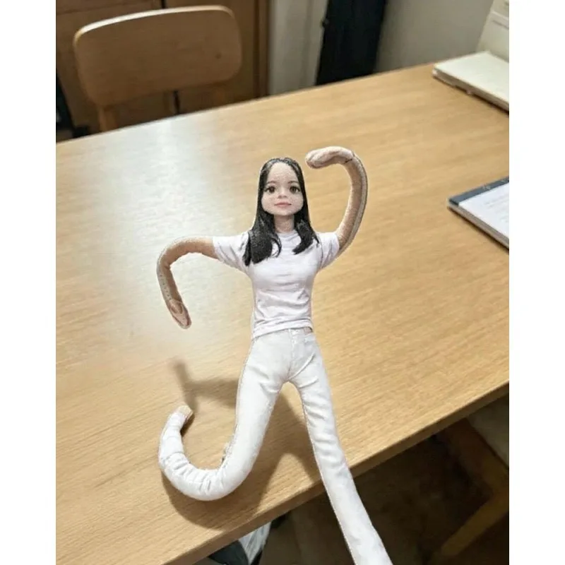 Personalized Photo Mini Plush Doll, Wire Frame Bendable Toy, Flexible Pose Gag Gift for Couples Anniversary, Pocket Size Stuffed