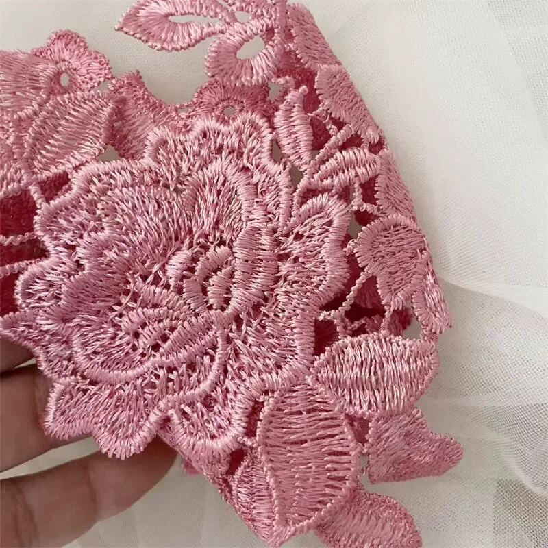 10 قطع، تطريز دانتيل جديد عالي الجودة قابل للذوبان في الماء، ملحقات خياطة لتزيين فستان الزفاف مصنوعة يدويًا