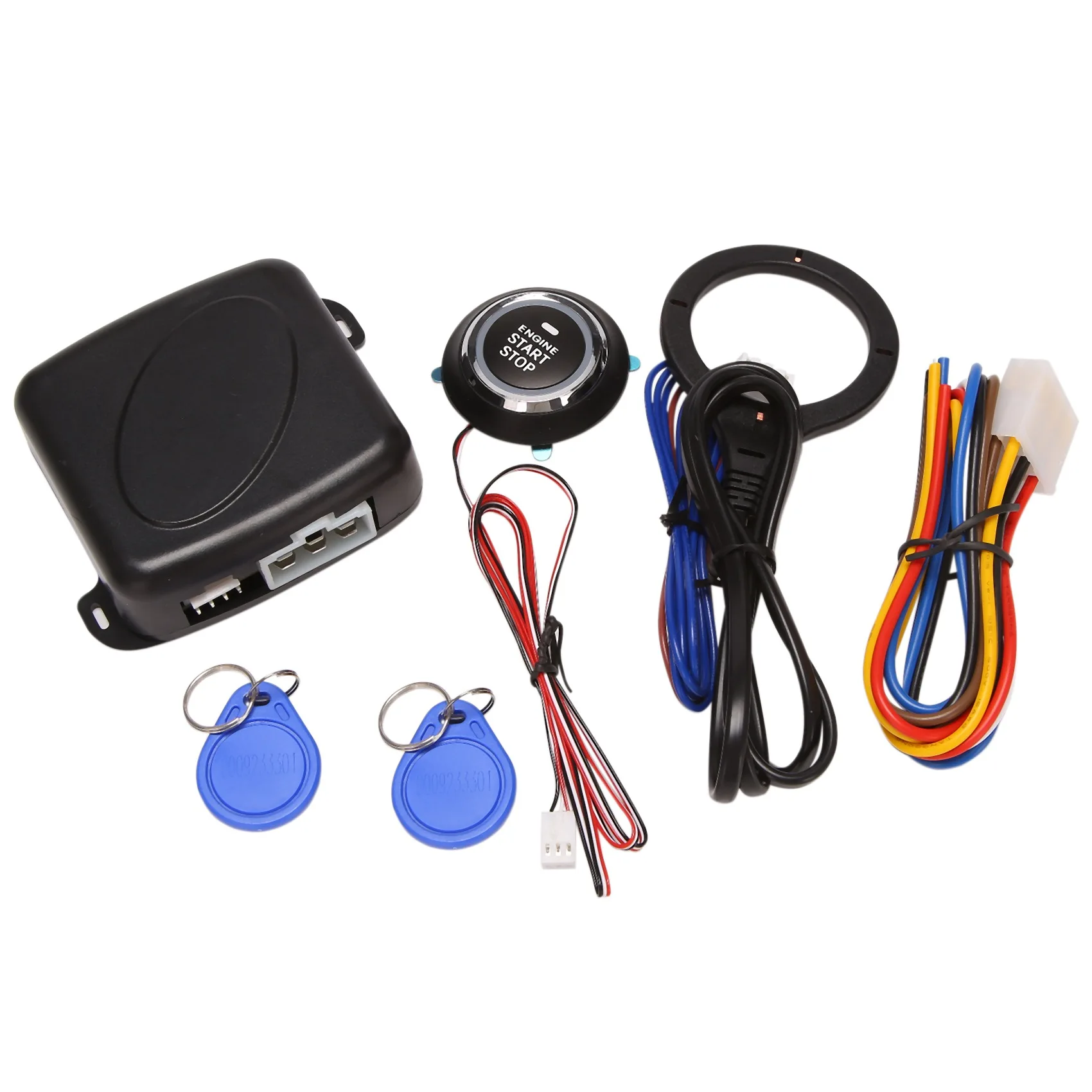 Smart RFID Car Alarm System Push Engine Start Stop Button Lock Ignition Immobilizer with Remote Keyless Go Entry System