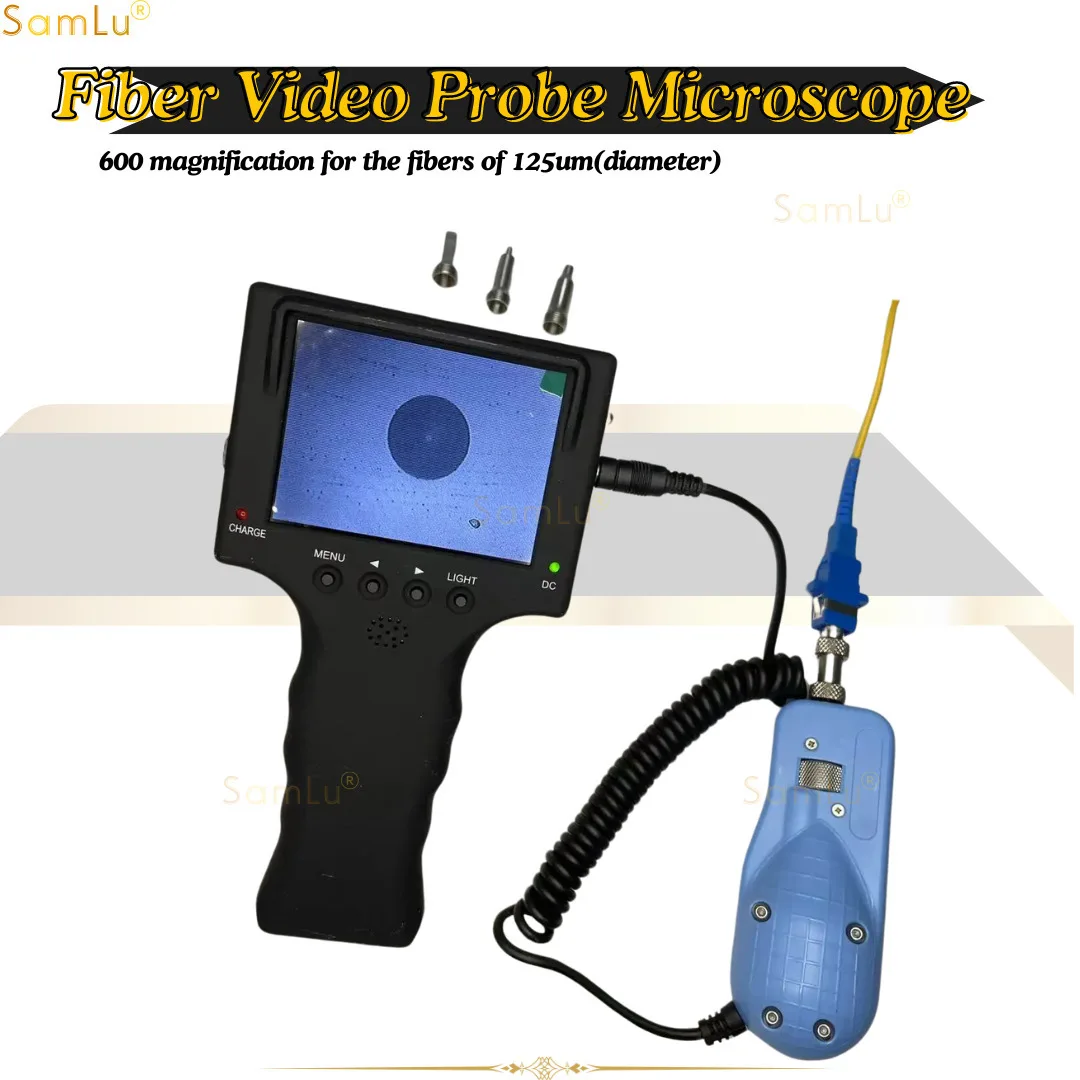 

Fiber Video Probe Microscope Portable Optical Fiber Video Inspection Microscope With Optic Fiber Scope Probe with LCD Monitor