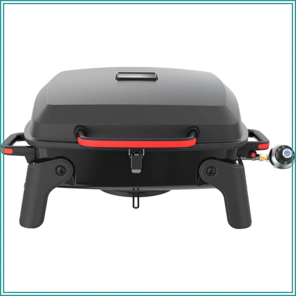 

1-Burner Portable Gas Grill, 11,000 BTU Stainless Steel Burner, Foldable Legs, Locking Lid, for Camping, BBQ, Patio, Garden