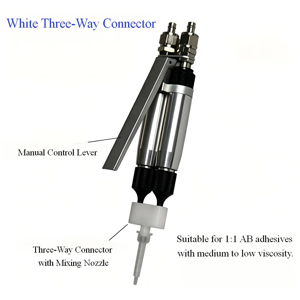 10AB Handheld Pneumatic Dual-Component Dispensing Valve for 2K Epoxy Adhesive Small-Flow Pin-Type Dispenser