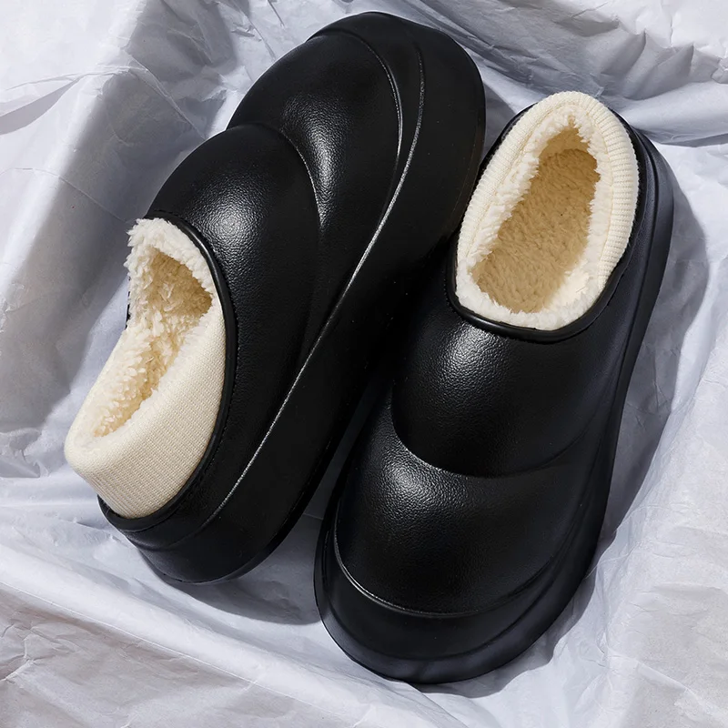

Зимняя теплая домашняя обувь, нескользящая хлопковая обувь, непромокаемая мужская обувь, домашняя обувь, нескользящая хлопковая обувь на толстой платформе