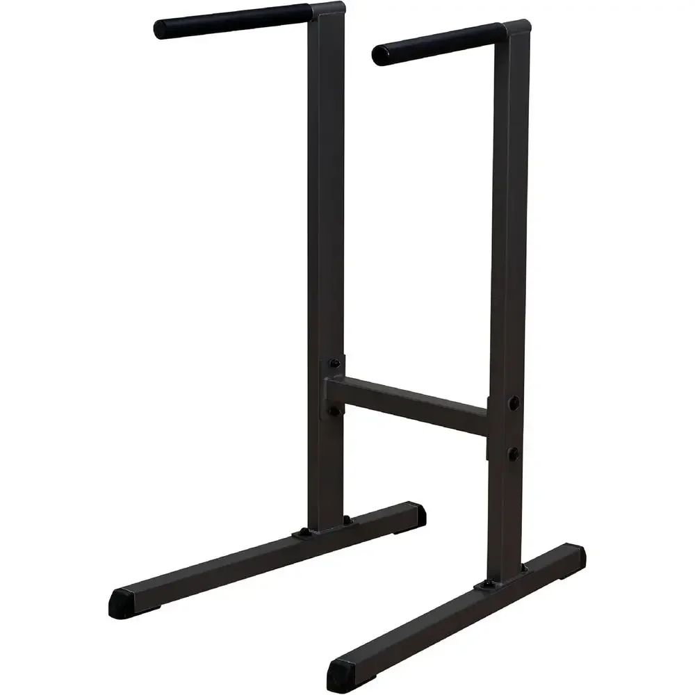 

Heavy-Duty Steel Dip Bars with Non-Slip Grips - Adjustable, Stable Pull-Up Stand for Strength Training, Powder Coated, Black