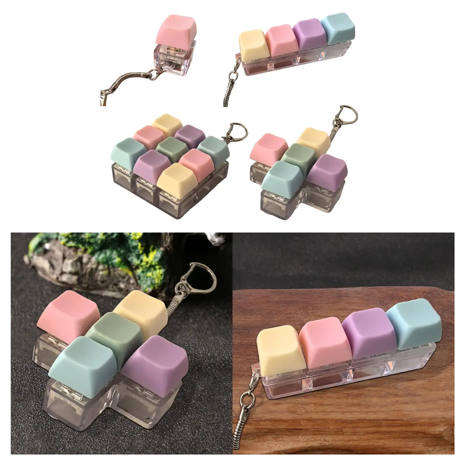 

Клавиатура Fidget Keychain Механическая кнопка клавиатуры для взрослых, детей, подростков