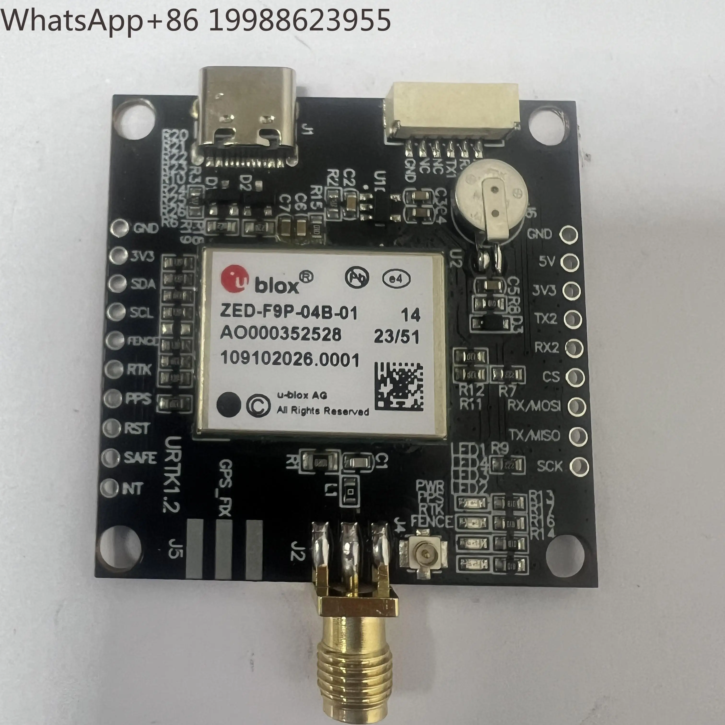 UBLOX-ZED-F9P High Precision Centimeter Differential Positioning Board TYPE-C Interface RTK Module