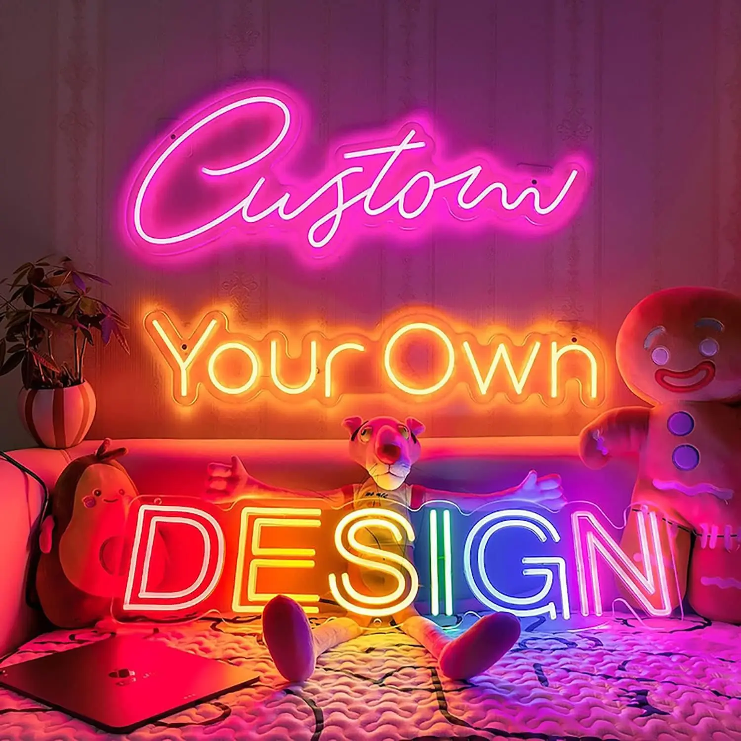 

Custom Neon Sign Name Personalized LED light wedding Neon Night Lights Birthday Gifts Boy Girl Room Bedroom Decor Wall Hanging