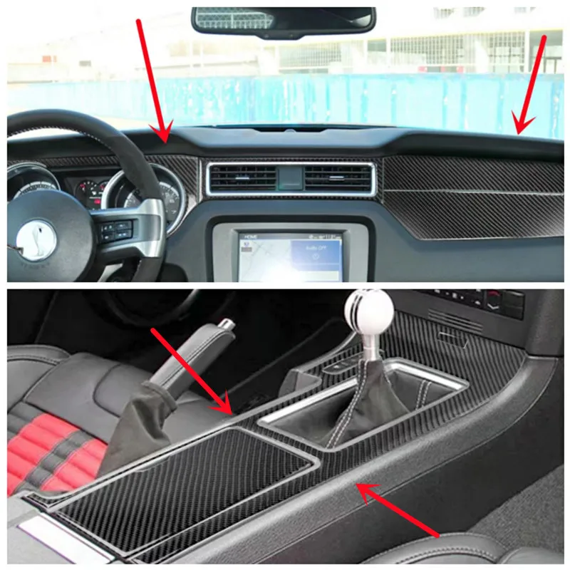 

Carbon Fiber Stickers For Ford Mustang 09-13 Interior Modification Cover Trim Strips Decorative Stickers Car Styling Accessories