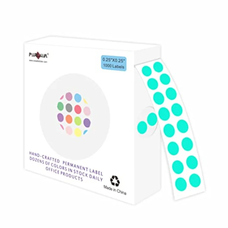 

0.25 Inch Color-Code Dot Stickers, 1000 Stickers Roll Coding Label Sticker for Office, Student Classroom