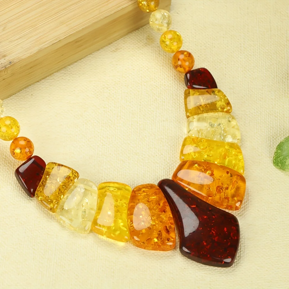 New fashionable men's amber necklace - an elegant pendant accessory for everyday wear