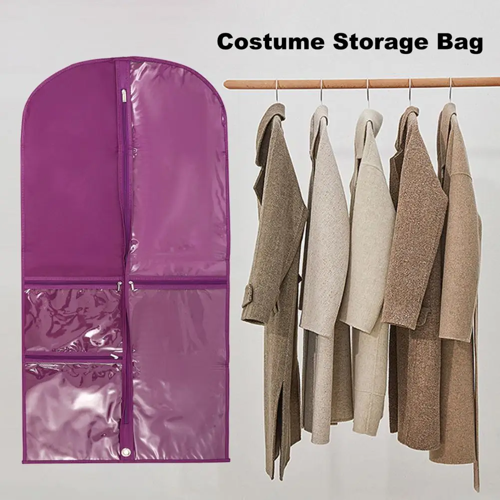 Storage Bag Waterproof Garment Bag with Multi-pocket Design for Hanging Clothes Storage Dustproof Zipper Closure Clothing Cover