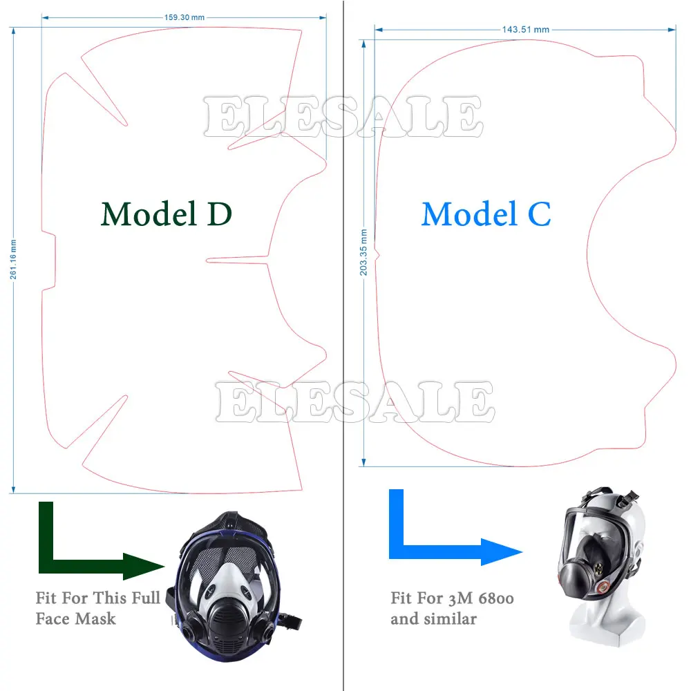 For 6800 Gas Respirator Full Face Mask High Quality Protective Film Screen Protector Painting Spraying Mask Transparent Film