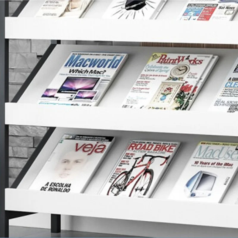 Custom, Best Selling Vertical Magazine Display Rack Metal 5 Tiers Mesh Wall Rack Magazine