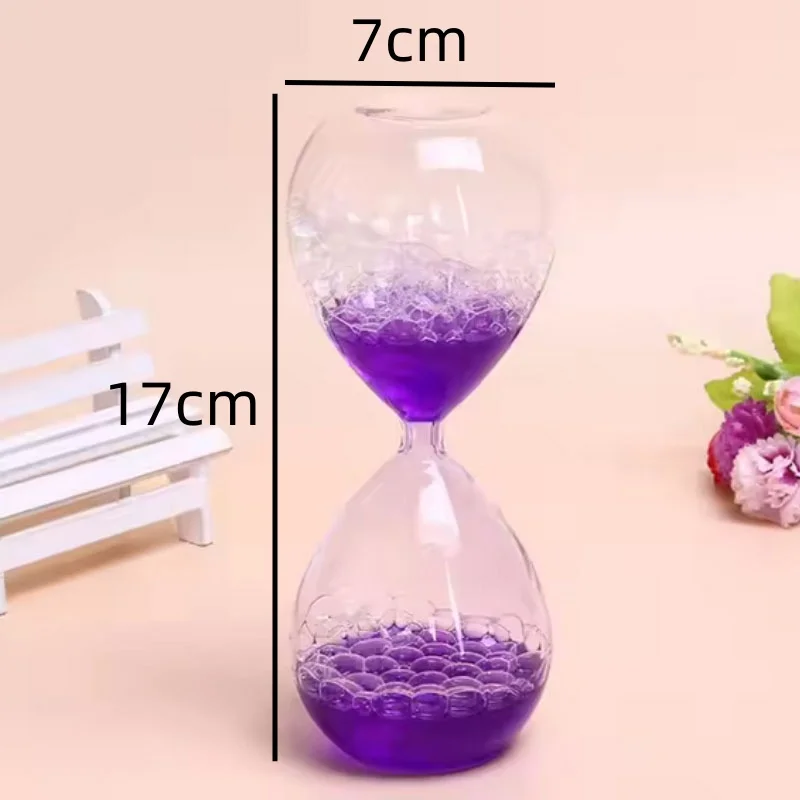 Creative Colorful Dream Bubble Hourglass Handcraft Glass Drift Bottle Liquid Motion Timer Sandglass Sand Clock Home Decor Gifts