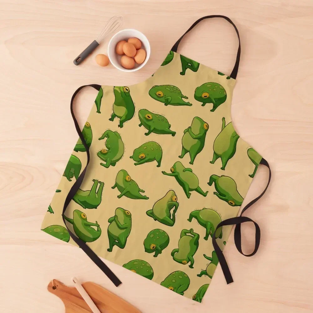 

Yoga Frogs Poster No Text Apron kitchen woman Beauty Kitchen Supplies Idea Goods useful gadgets for home Apron