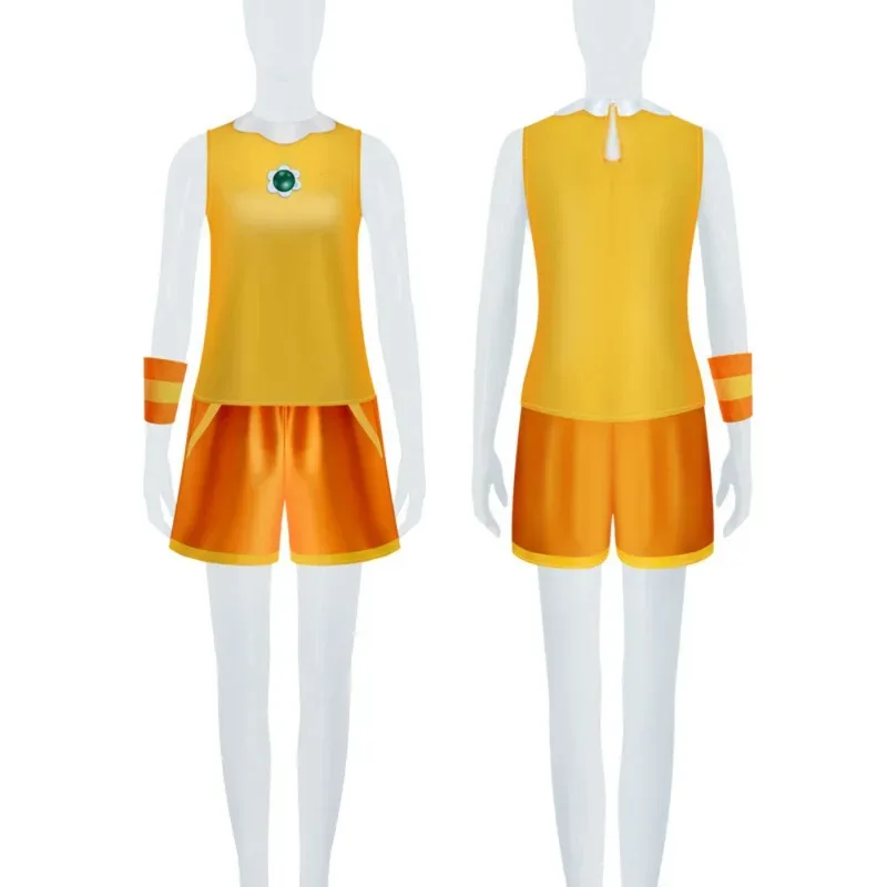 لعبة الأميرة تأثيري حلي ديزي الخوخ فستان تنكر مجموعة كاملة لملابس الكبار هالوين كرنفال ملابس الحفلات لعب الأدوار