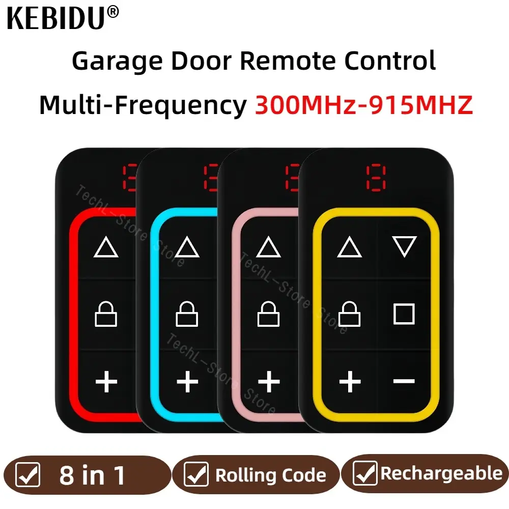 Controle remoto multifrequência para porta de garagem, 8 em 1, 300mhz-915mhz, duplicador rf 8ch, 868mhz, 433mhz, transmissor de código de rolamento fixo