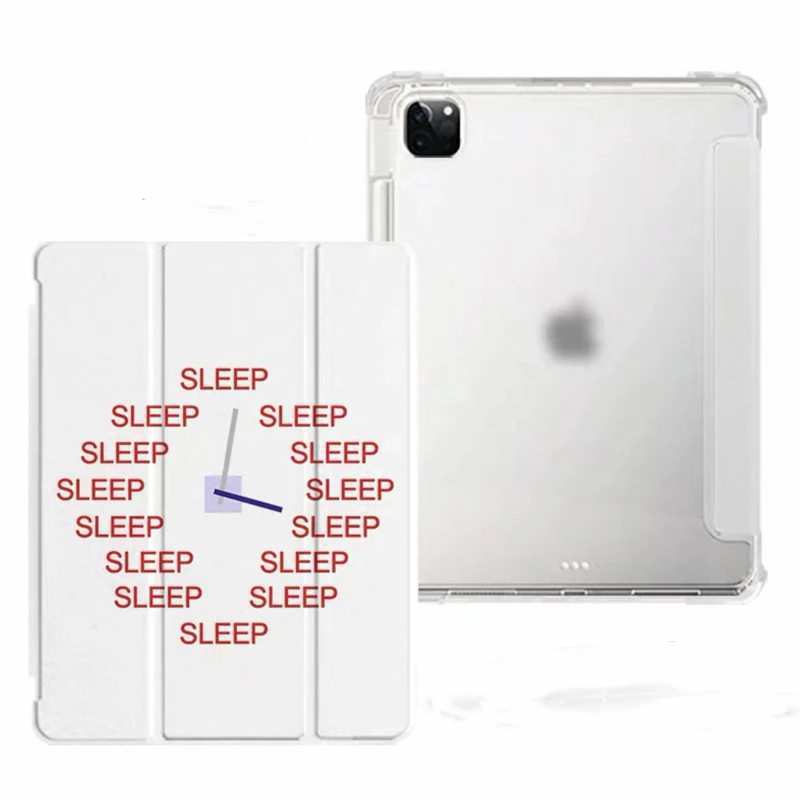 Creative English Clock Y-Fold Back Cover For iPad Air 11 Case iPad 10th 11th A16 9th Cover For iPad Pro 11 10.9in 13 M4 M5 2025