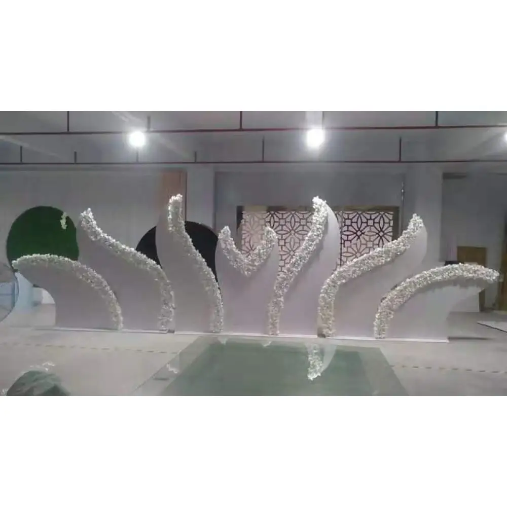 

Beautiful Design Light PVC Arch Wave Flower Backdrop For Wedding