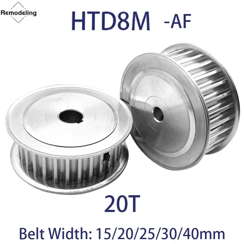 

1Pcs HTD 8M AF Timing Pulley 20T Teeth Bore 8mm - 30mm Belt Width 15/20/25/30/40mm 8M Aluminum Alloy Transmission Belt Pulley