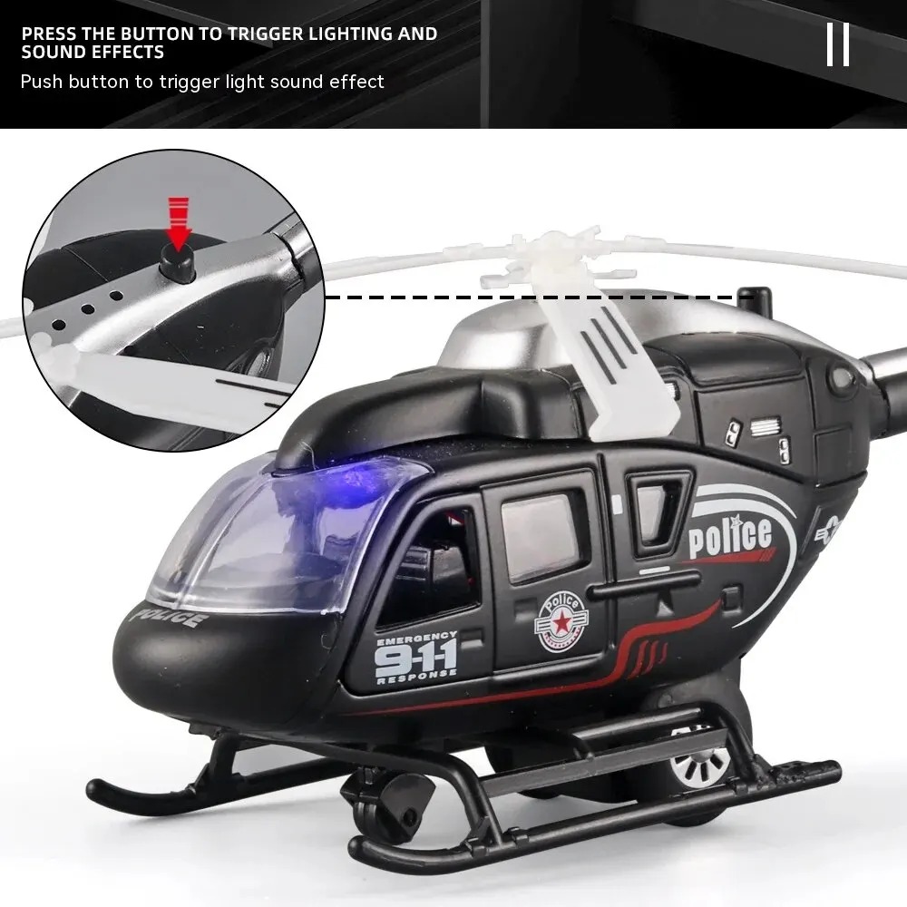 1:64 Scale Military Helicopter Alloy Toy Model with Retroactive Motion, Sound & Light Effects - Ideal for Kids\' Play & Collectio